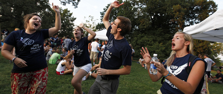 Orientation Leaders welcoming new students